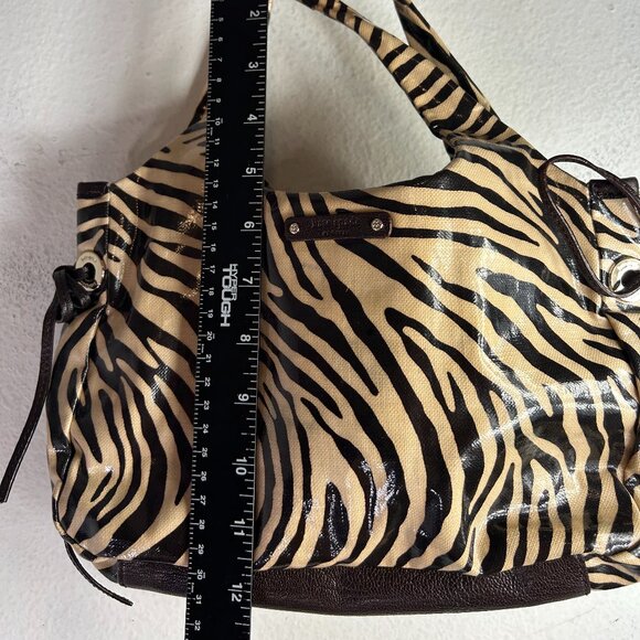 Kate Spade Mini Bag black brown Zebra animal Purse should pouchette small patent - Picture 11 of 14